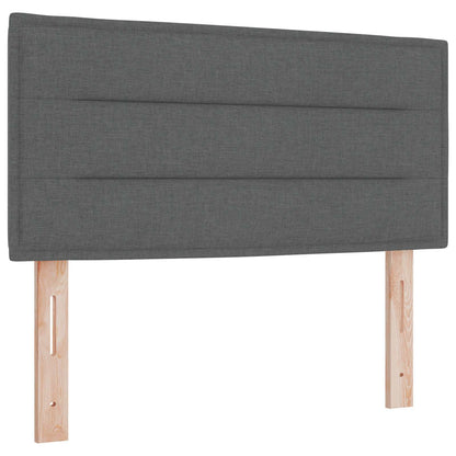 Letto con Box Spring, Materasso e LED Grigio Scuro 90 x 190 cm
