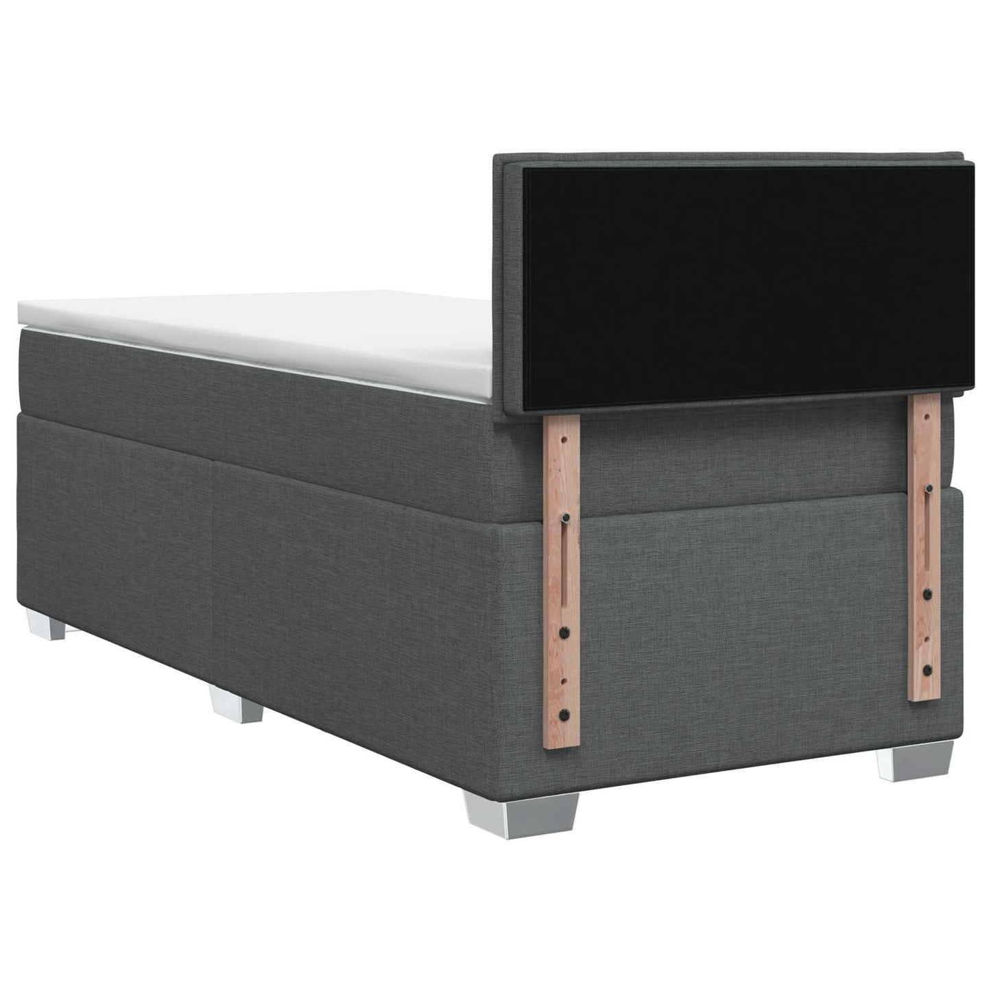 Letto con Box Spring, Materasso e LED Grigio Scuro 90 x 190 cm