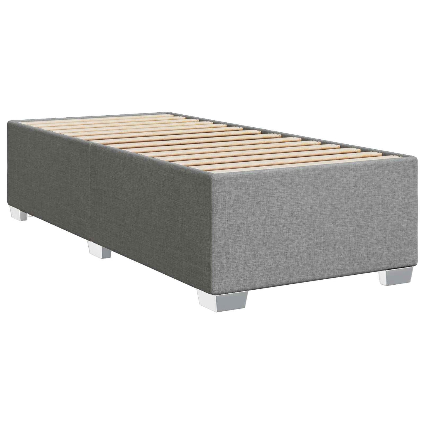 Letto con Box Spring, Materasso e LED Grigio Chiaro 90 x 190 cm