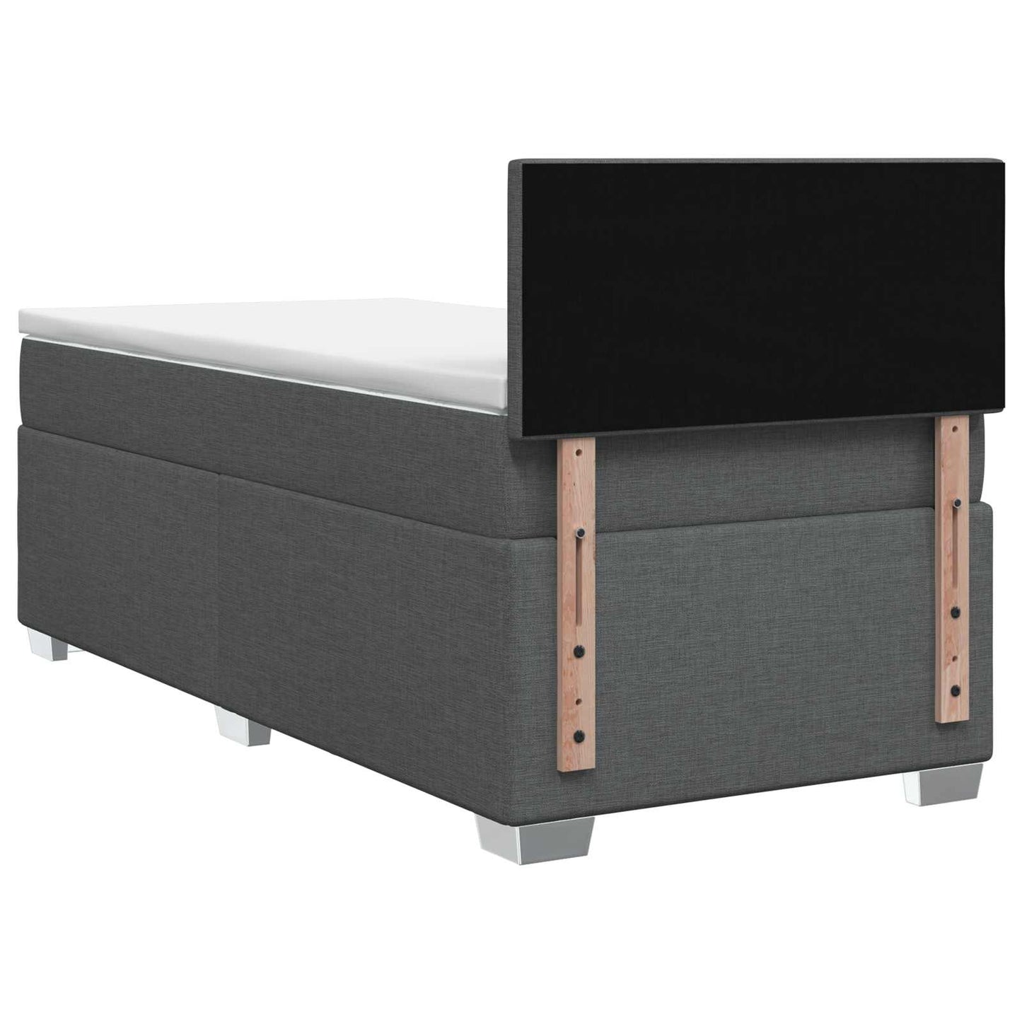 Letto con Box Spring, Materasso e LED Grigio Scuro 90 x 190 cm