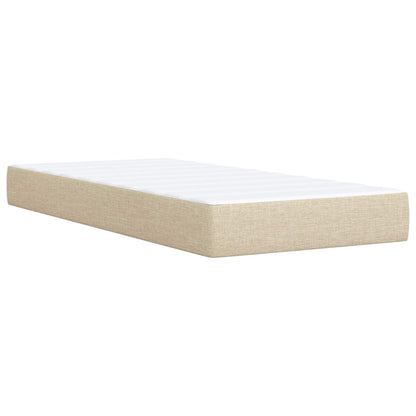Letto con Box Spring, Materasso e LED Crema 100 x 200 cm