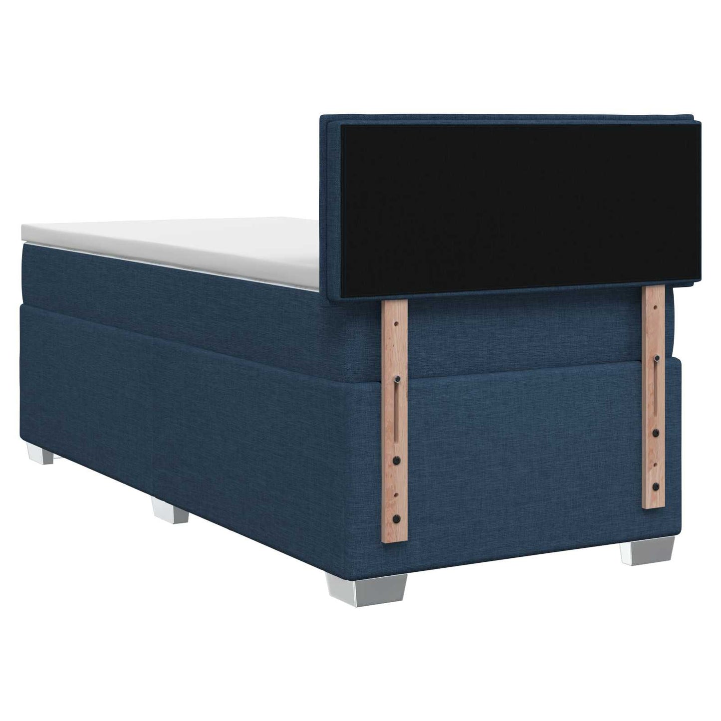 Letto con Box Spring, Materasso e LED Blu 100 x 200 cm Tessuto