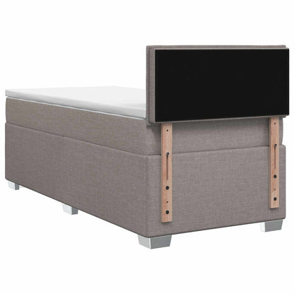 Letto con Box Spring, Materasso e LED Tortora 100 x 200 cm
