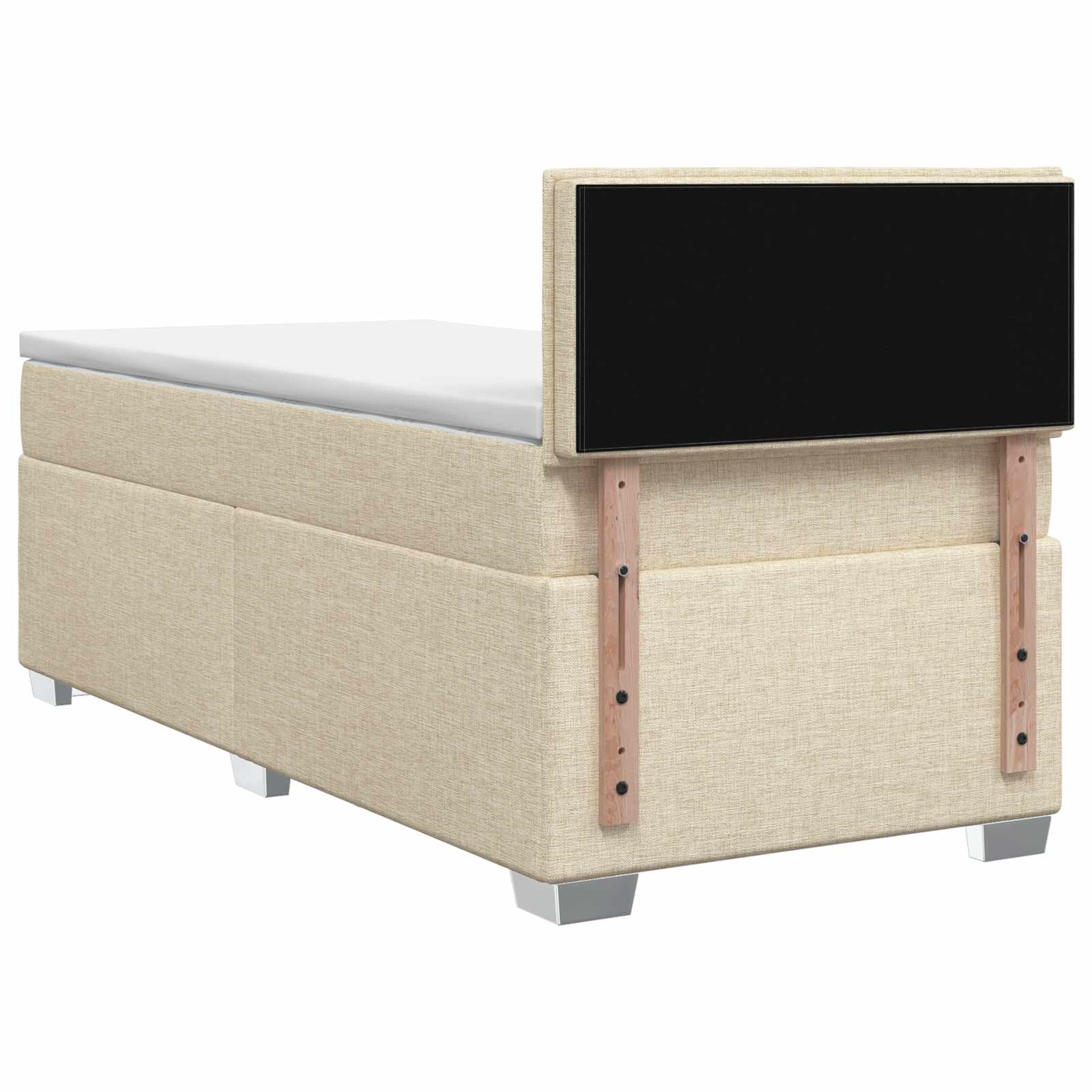 Letto con Box Spring, Materasso e LED Crema 100 x 200 cm | homemem39