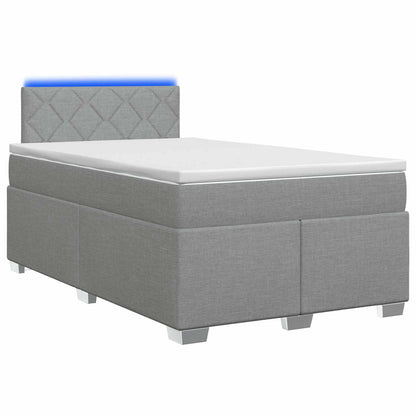 Letto con Box Spring, Materasso e LED Grigio Chiaro Tessuto | homemem39