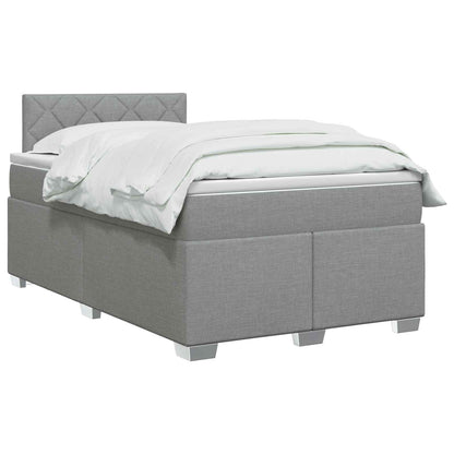 Letto con Box Spring, Materasso e LED Grigio Chiaro Tessuto | homemem39
