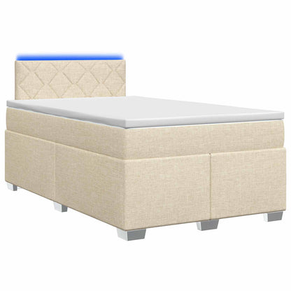 Letto con Box Spring, Materasso e LED Crema 120 x 190 cm | homemem39