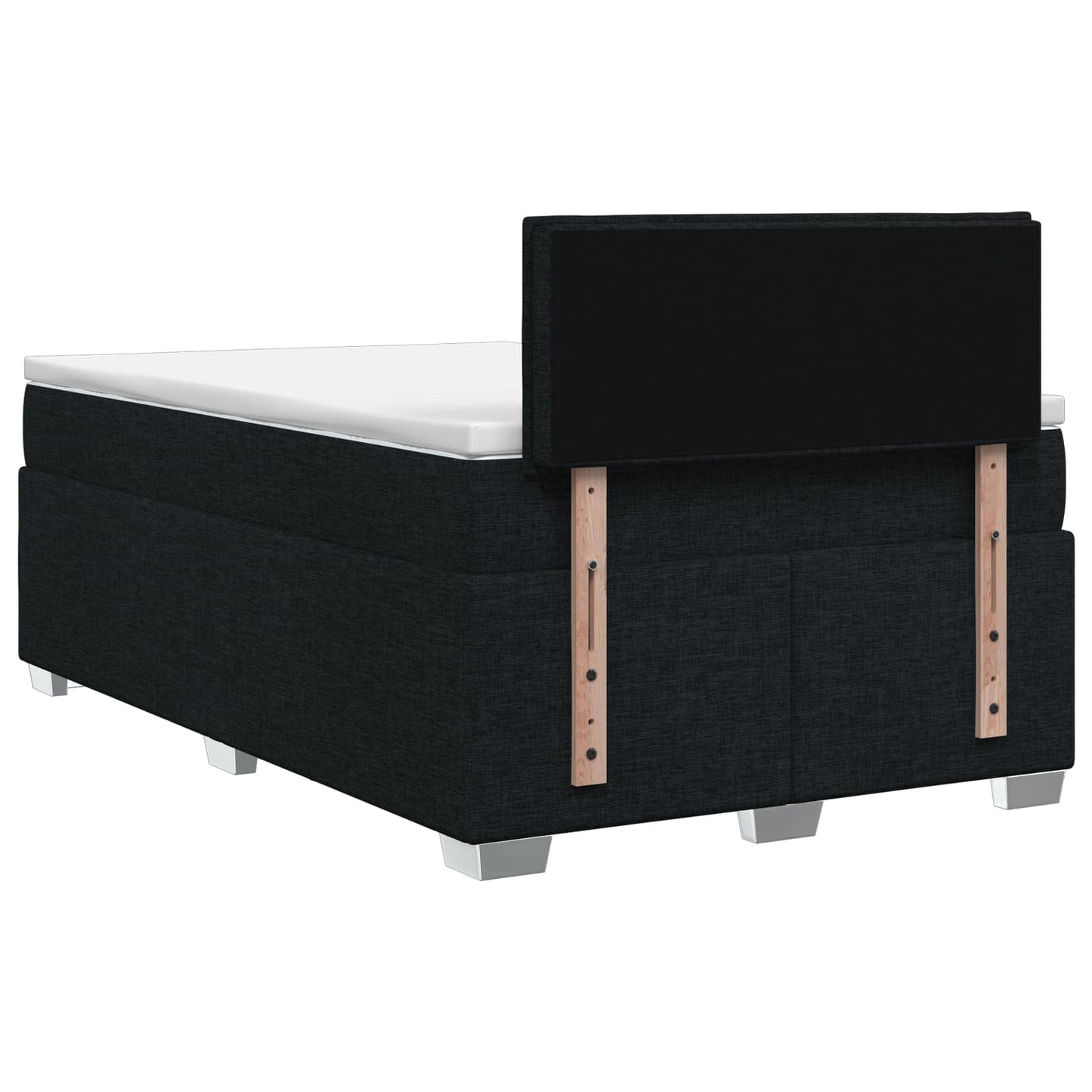 Letto con Box Spring, Materasso e LED Nero 120 x 200 cm Tessuto