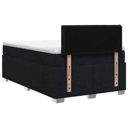 Letto con Box Spring, Materasso e LED Nero 120 x 200 cm Tessuto