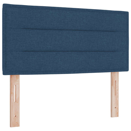 Letto con Box Spring, Materasso e LED Blu 120 x 200 cm Tessuto
