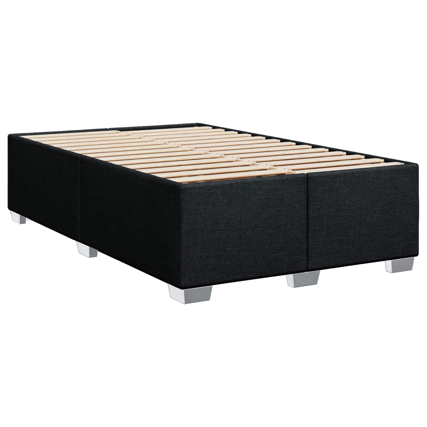 Letto con Box Spring, Materasso e LED Nero 120 x 200 cm Tessuto