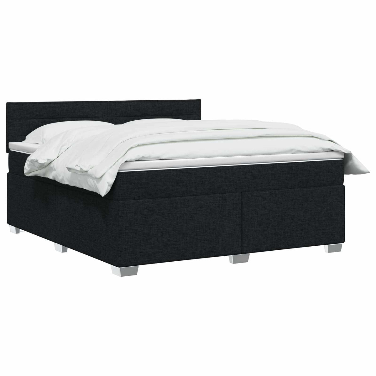 Letto con Box Spring, Materasso e LED Nero 140 x 190 cm Tessuto | homemem39