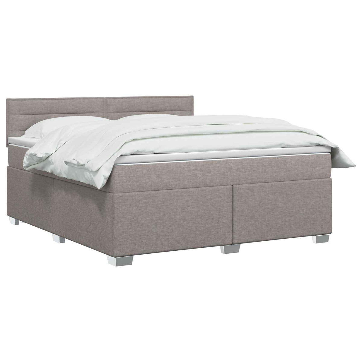 Letto con Box Spring, Materasso e LED Tortora 140 x 190 cm | homemem39
