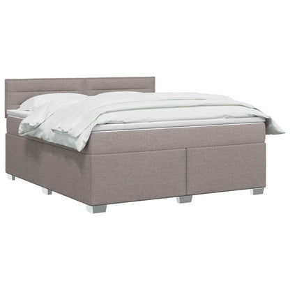 Letto con Box Spring, Materasso e LED Tortora 140 x 190 cm | homemem39