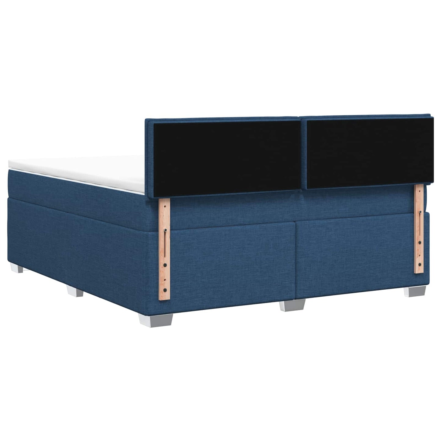 Letto con Box Spring, Materasso e LED Blu 140 x 190 cm Tessuto