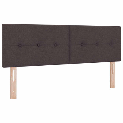 Letto con Box Spring, Materasso e LED Marrone Scuro Tessuto