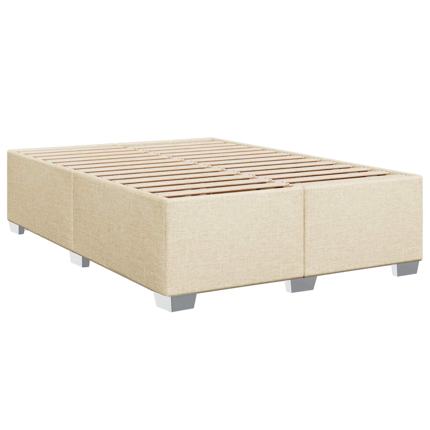Letto con Box Spring, Materasso e LED Crema 140 x 200 cm