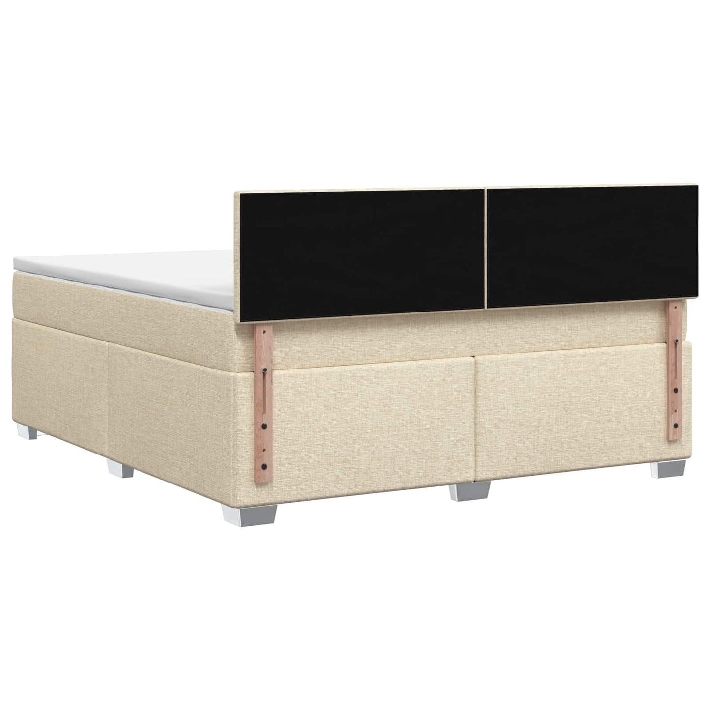 Letto con Box Spring, Materasso e LED Crema 140 x 200 cm