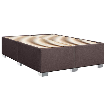 Letto con Box Spring, Materasso e LED Marrone Scuro Tessuto | homemem39