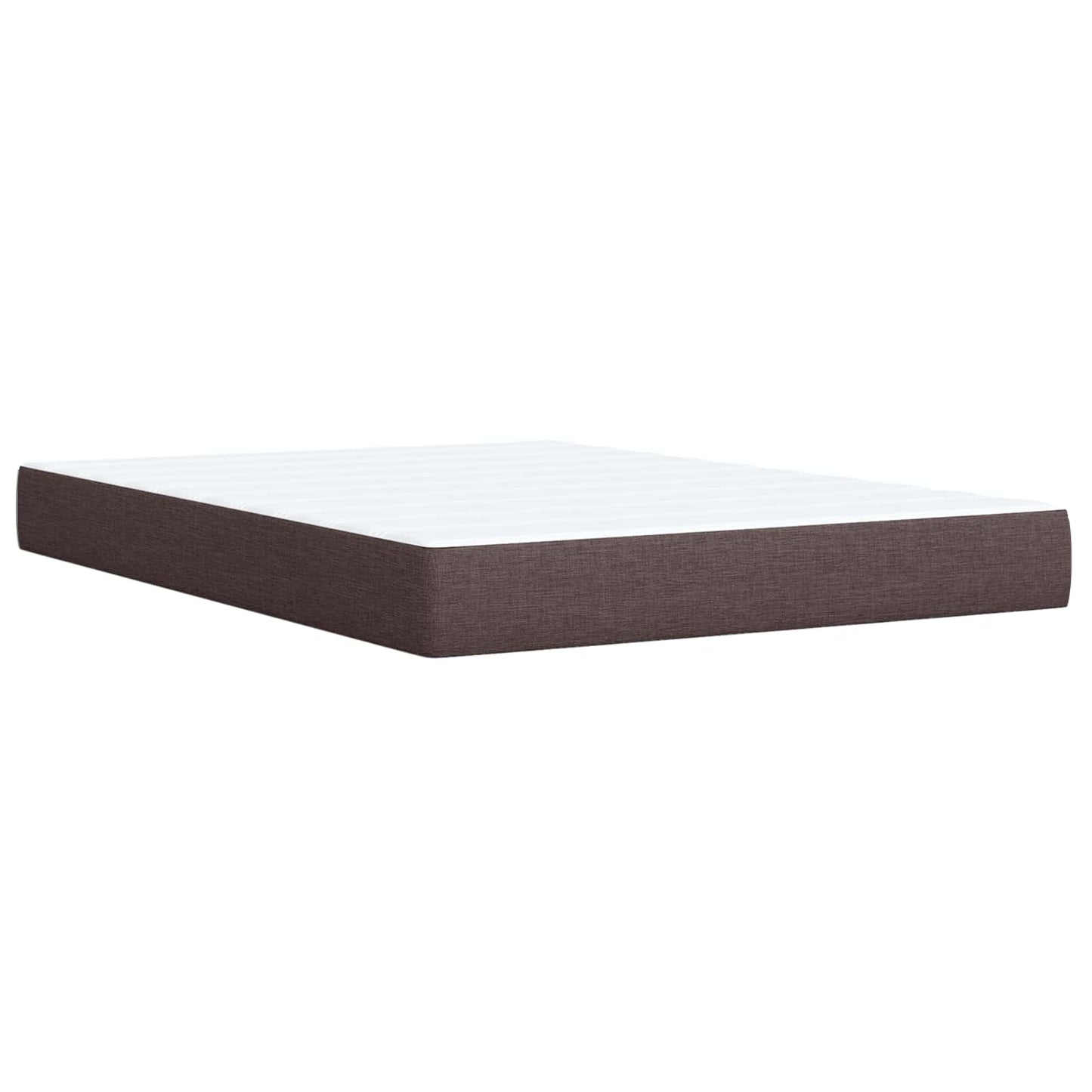 Letto con Box Spring, Materasso e LED Marrone Scuro Tessuto | homemem39