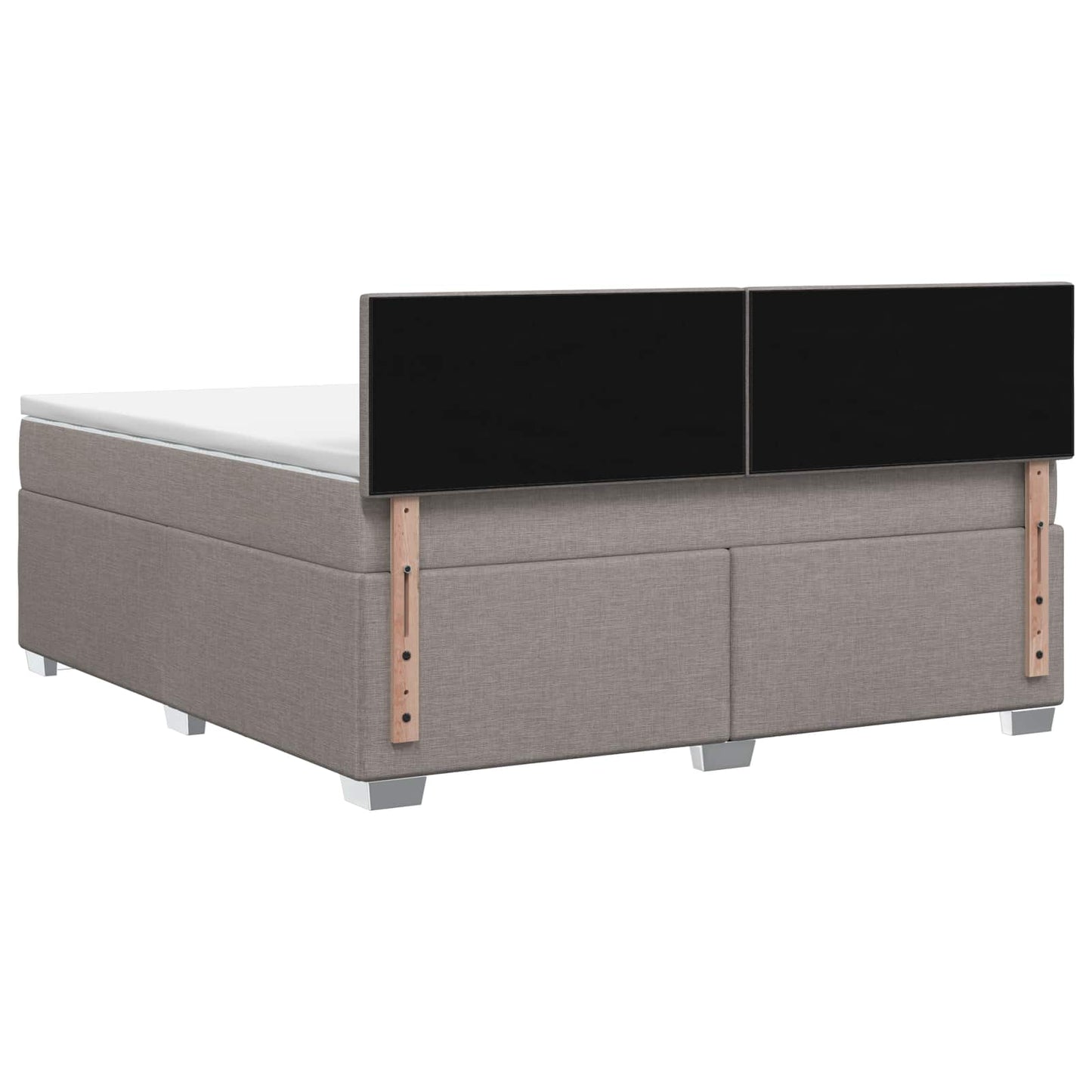 Letto con Box Spring, Materasso e LED Tortora 140 x 200 cm | homemem39