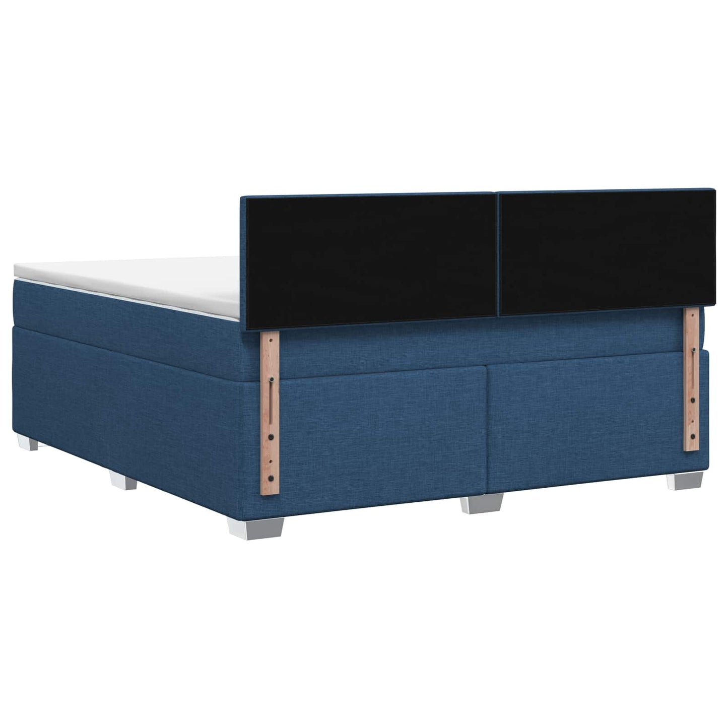 Letto con Box Spring, Materasso e LED Blu 160 x 200 cm Tessuto