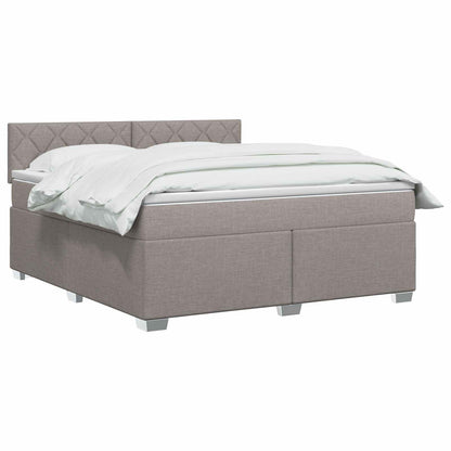 Letto con Box Spring, Materasso e LED Tortora 160 x 200 cm | homemem39