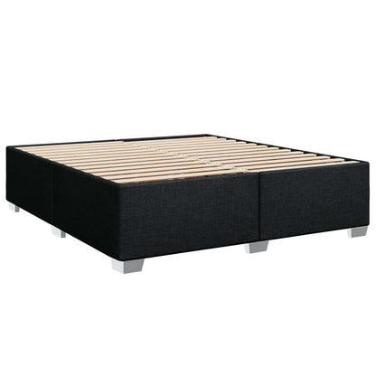 Letto con Box Spring, Materasso e LED Nero 180 x 200 cm Tessuto