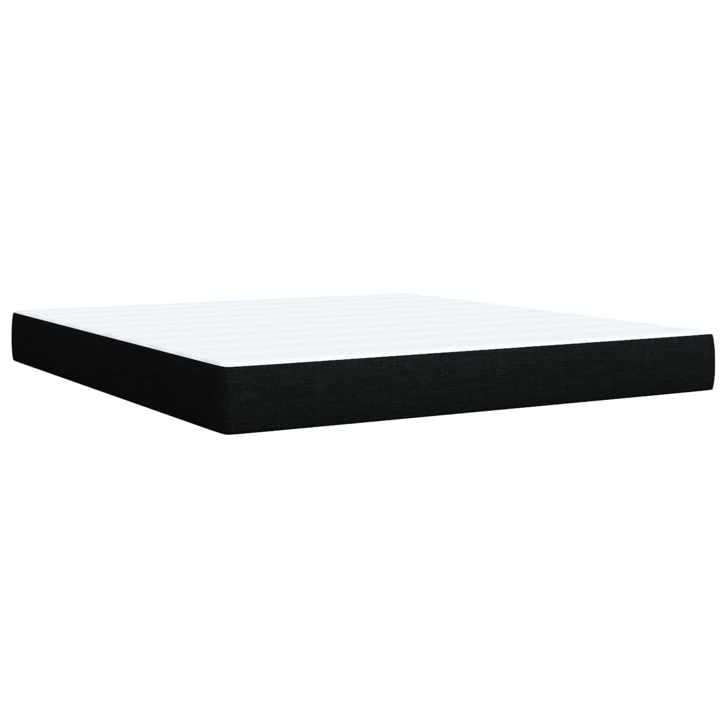 Letto con Box Spring, Materasso e LED Nero 180 x 200 cm Tessuto