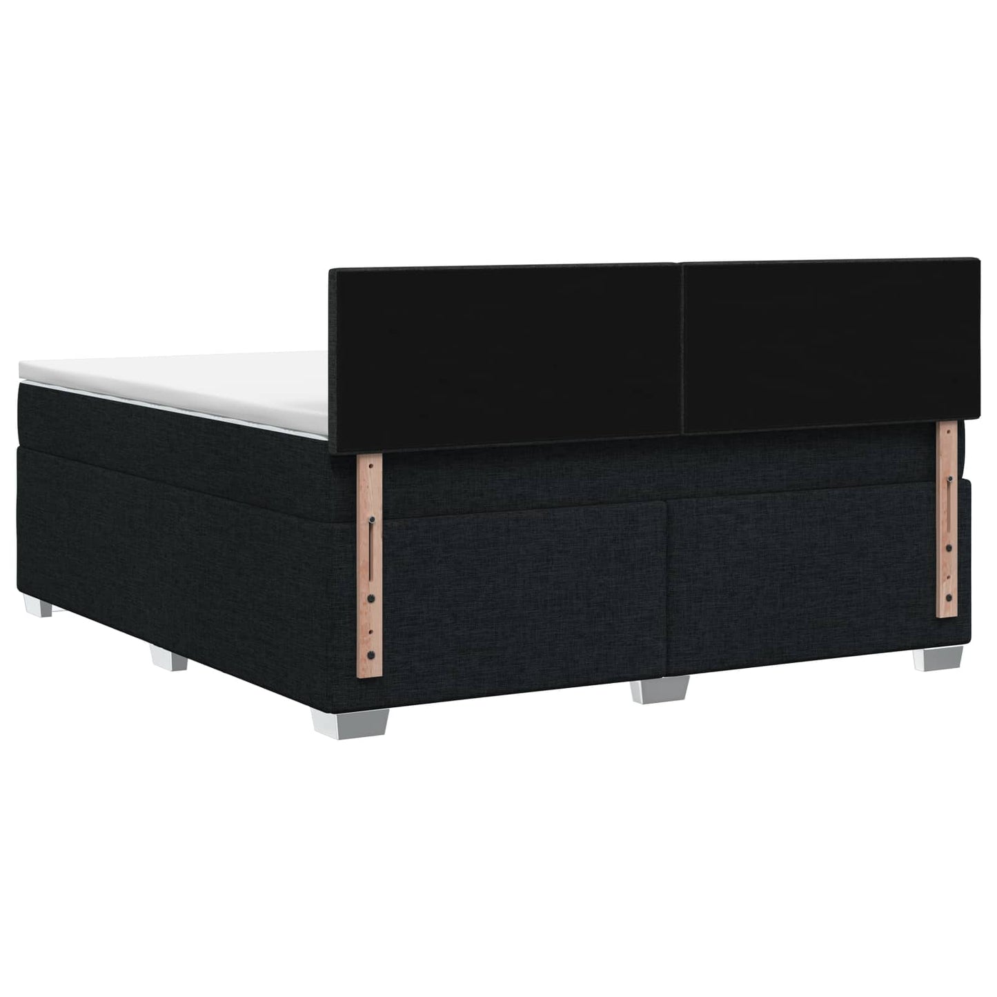Letto con Box Spring, Materasso e LED Nero 180 x 200 cm Tessuto