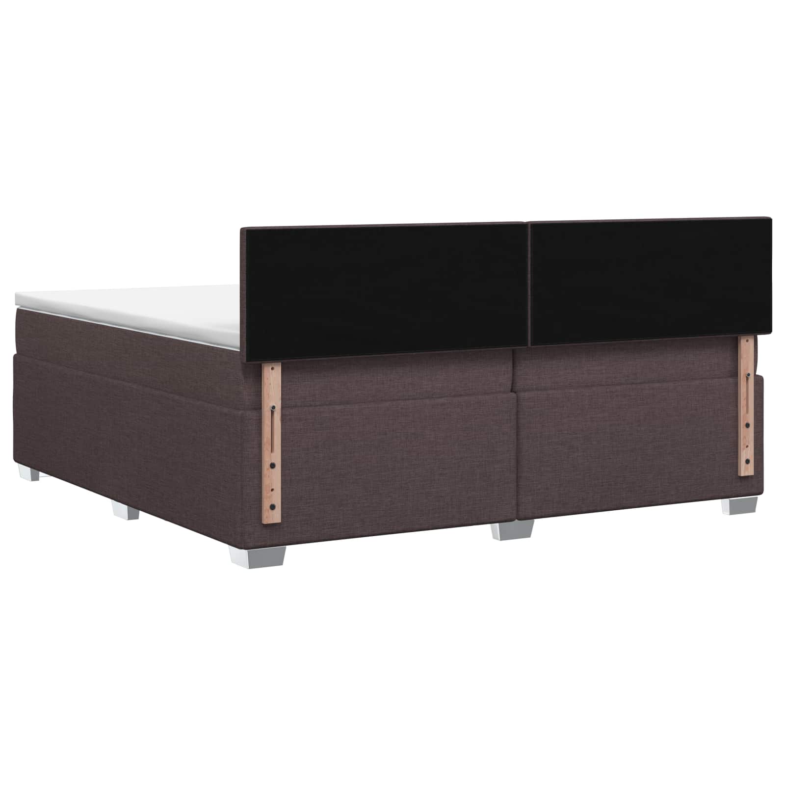 Letto con Box Spring, Materasso e LED Marrone Scuro Tessuto | homemem39