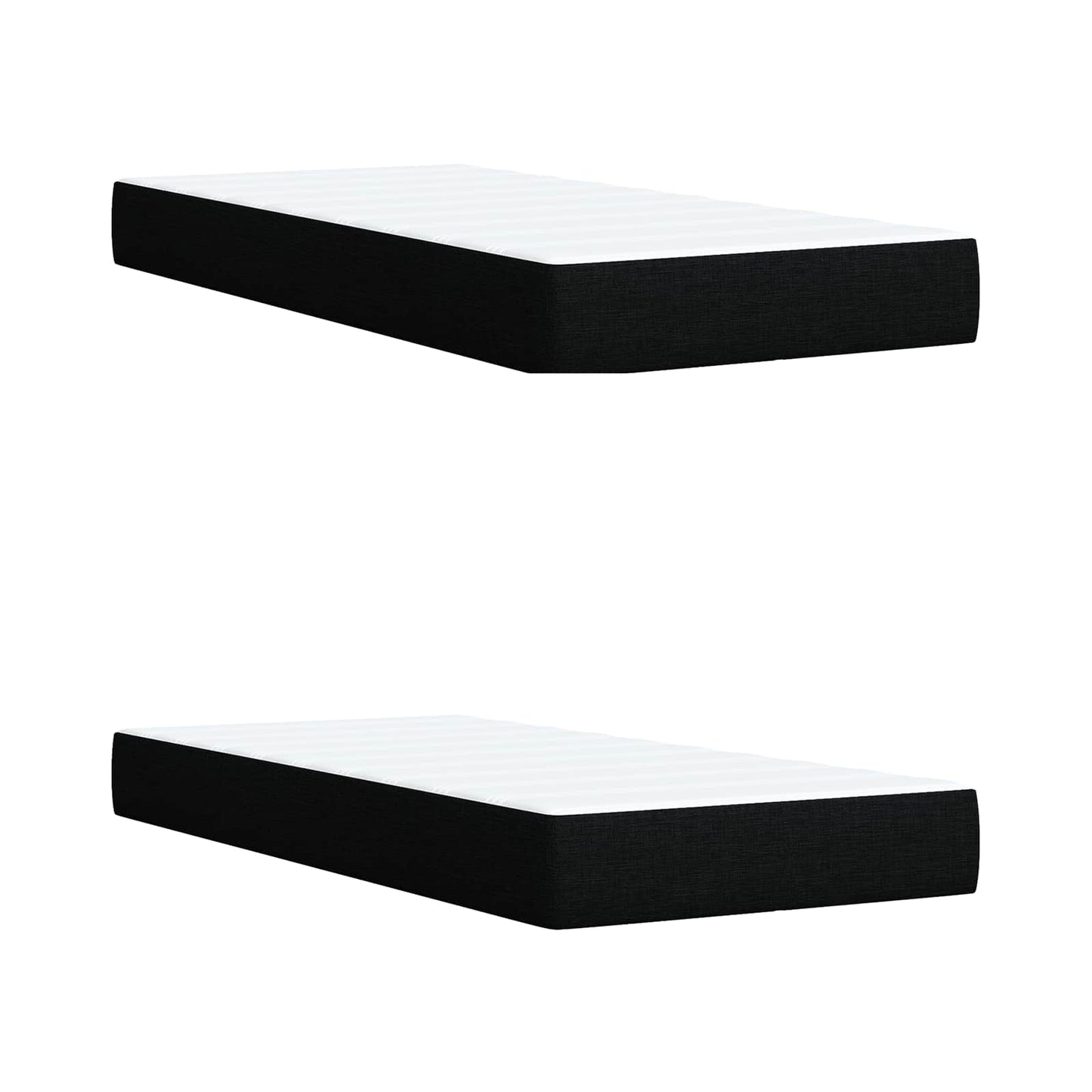 Letto con Box Spring, Materasso e LED Nero 200 x 200 cm Tessuto