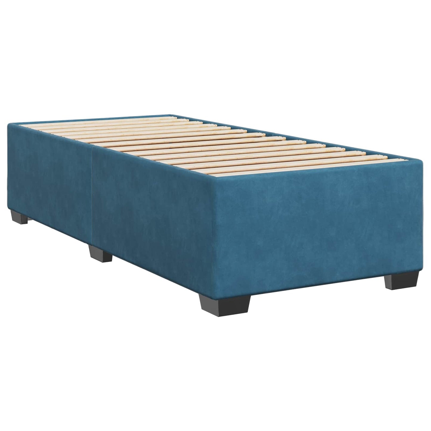 Letto con Box Spring, Materasso e LED Blu 90 x 190 cm Velluto | homemem39