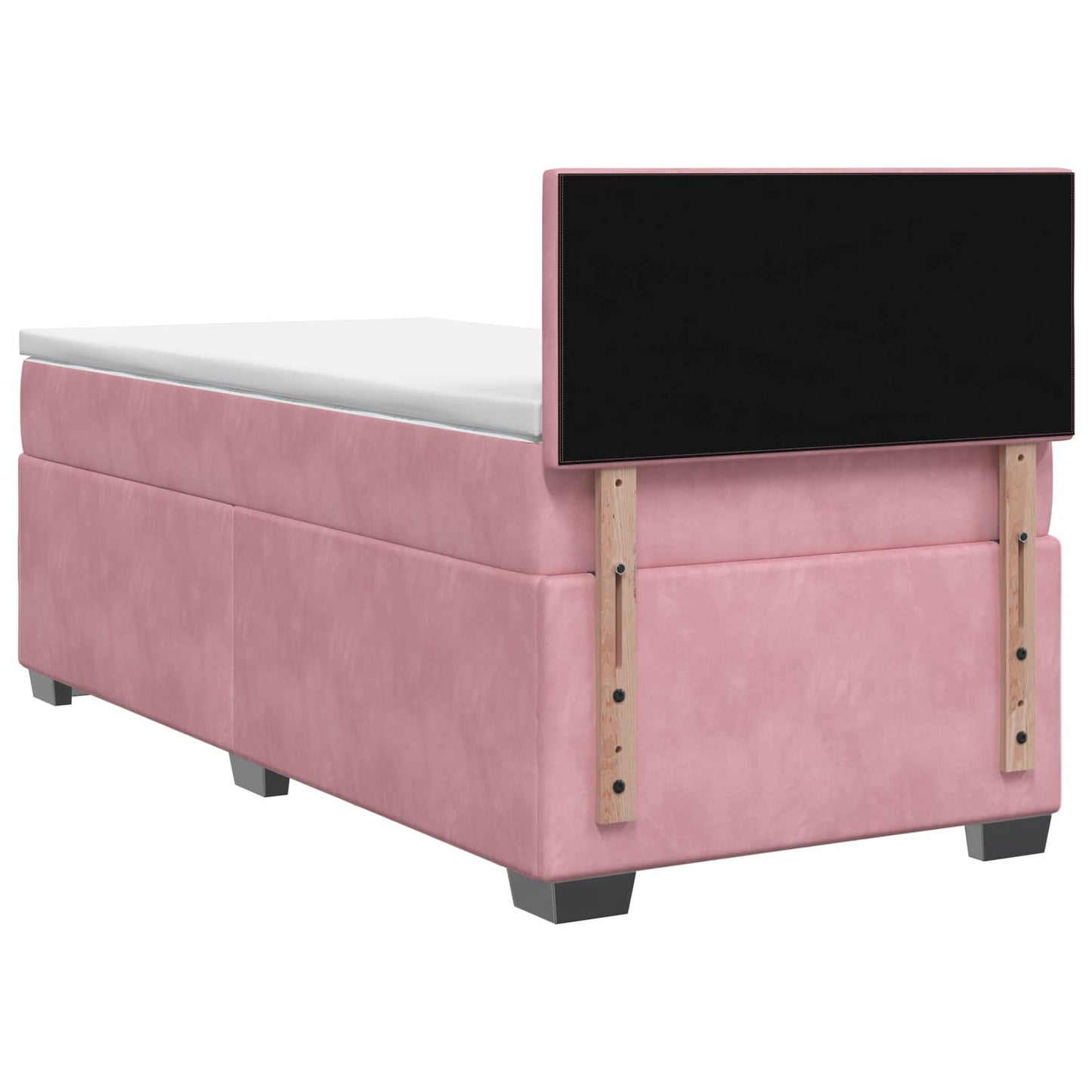 Letto con Box Spring, Materasso e LED Rosa 100 x 200 cm Velluto | homemem39