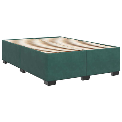 Letto con Box Spring, Materasso e LED Verde Scuro 140 x 200 cm