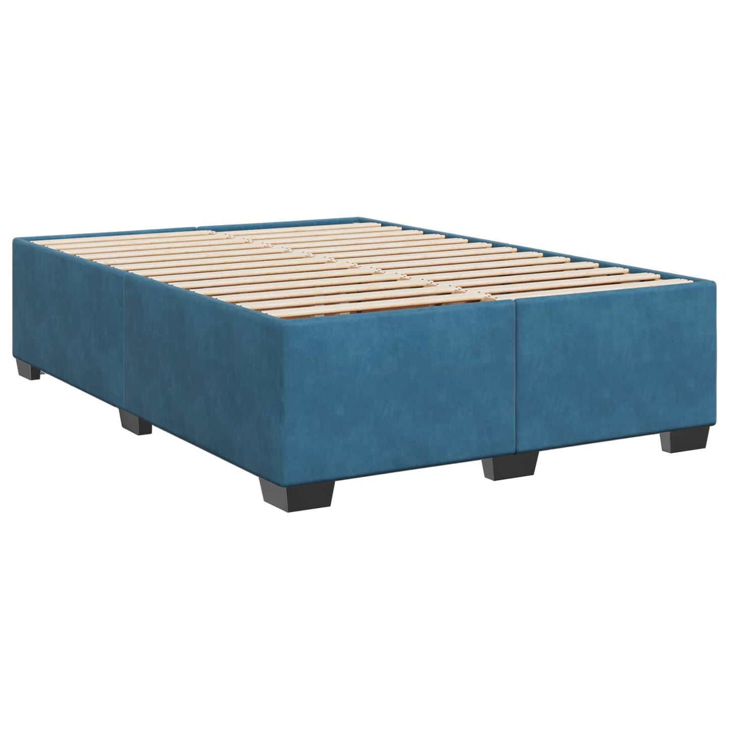 Letto con Box Spring, Materasso e LED Blu 140 x 200 cm Velluto