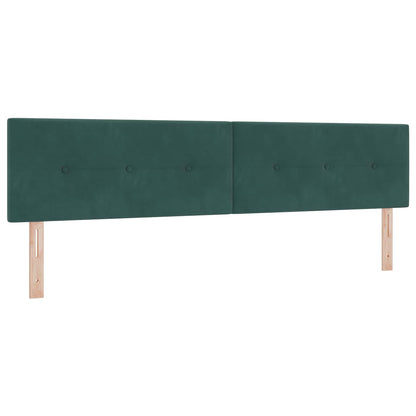 Letto con Box Spring, Materasso e LED Verde Scuro 200 x 200 cm