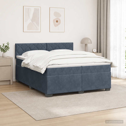 Letto con Box Spring, Materasso e LED Grigio Scuro 200 x 200 cm | homemem39