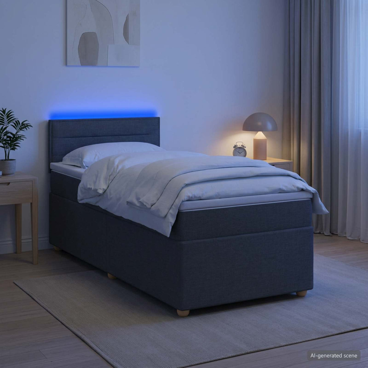 Letto box spring con materasso Grigio Scuro 100 x 200 cm | homemem39