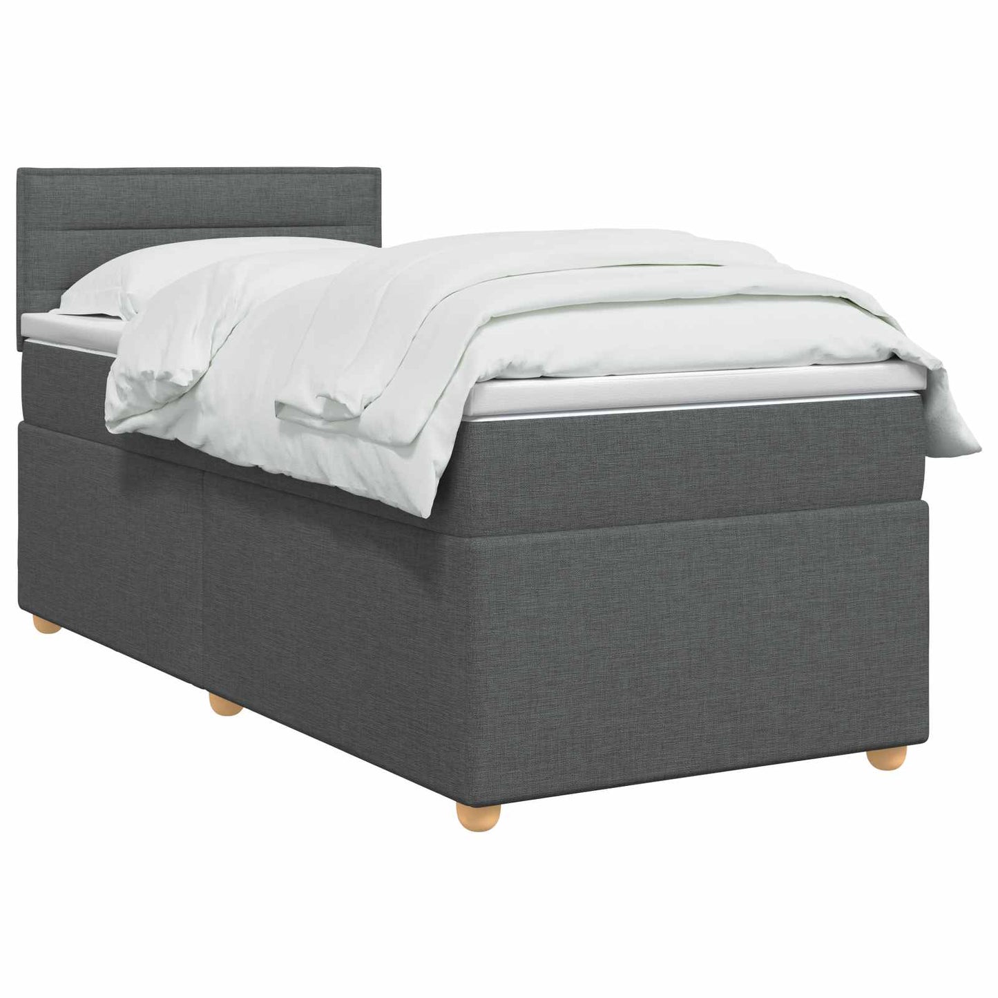Letto box spring con materasso Grigio Scuro 80 x 200 cm Tessuto | homemem39