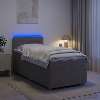 Letto box spring con materasso Tortora 100 x 200 cm Tessuto | homemem39