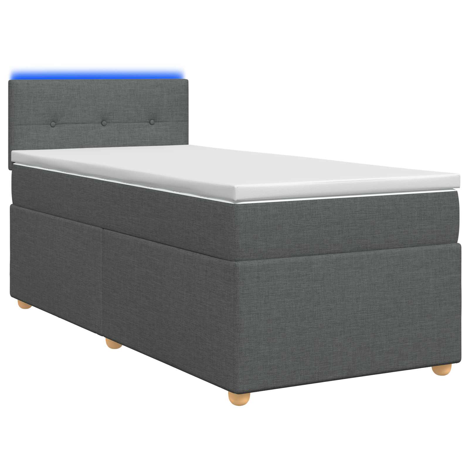 Letto box spring con materasso Grigio Scuro 80 x 200 cm Tessuto | homemem39