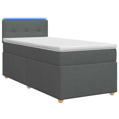 Letto box spring con materasso Grigio Scuro 80 x 200 cm Tessuto | homemem39