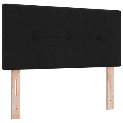 Letto box spring con materasso Nero 80 x 200 cm Tessuto