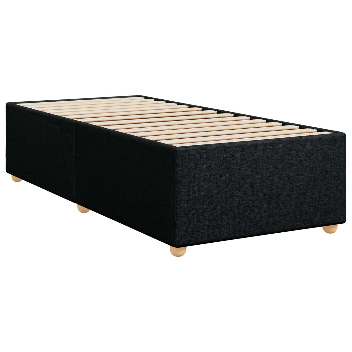 Letto box spring con materasso Nero 80 x 200 cm Tessuto
