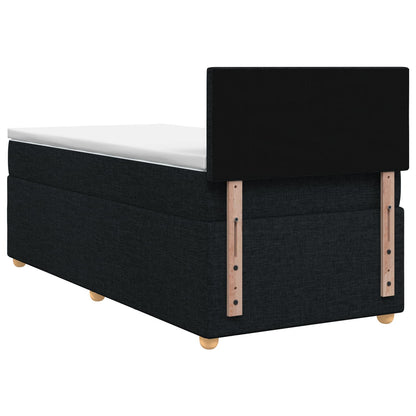 Letto box spring con materasso Nero 80 x 200 cm Tessuto