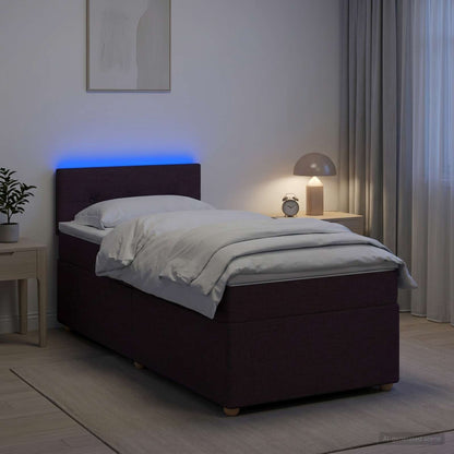 Letto box spring con materasso Marrone Scuro 90 x 200 cm