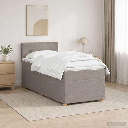 Letto box spring con materasso Tortora 100 x 200 cm Tessuto | homemem39