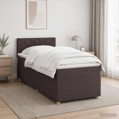 Letto box spring con materasso Marrone Scuro 90 x 200 cm