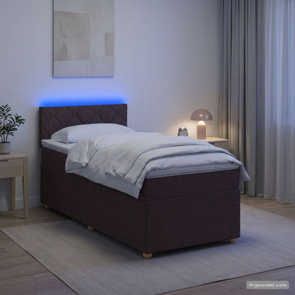 Letto box spring con materasso Marrone Scuro 80 x 200 cm | homemem39